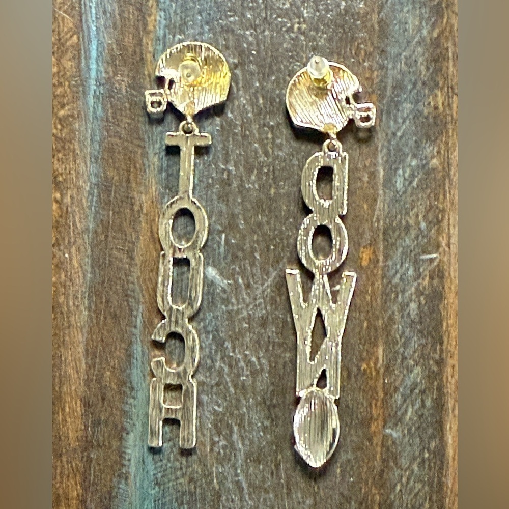 Ⓜ️Touchdown‎ Rhinestone Dangle Earrings - Picture 2 of 2
